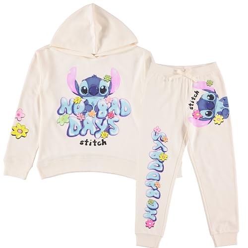Image of Disney Girls Lilo & Stitch Clothing Set - Stitch Sweatshirt Hoodie and Jogger - 2-Piece Outfit Set - Sizes 4-16
