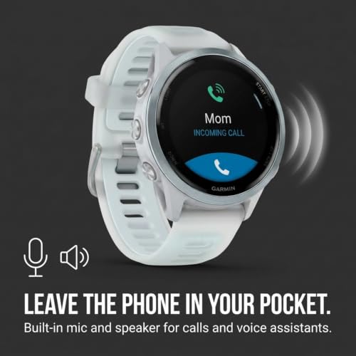 Image of Garmin Forerunner 570 42mm Advanced GPS Running & Triathlon Smartwatch AMOLED Display Training & Recovery Cloud Blue Aluminum w /Translucent Whitestone /Cloud Blue Band w /Wearable4U White EarBuds Bundle