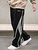 FEOYA Men's Track Pants Straight Leg Baggy Joggers Y2k Drawstring Casual Trousers Hip Hop Streetwear Parachute Harajuku Pants Black XXL #1