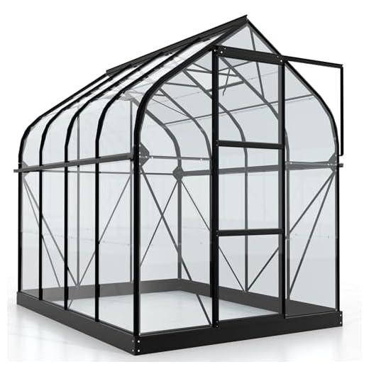 Vitavia Gewächshaus Orion 5000" | 5,0 m² | 3 mm ESG | Schwarz pulverbeschichtet | Formschönes Runddach | Doppelschiebetür & Dachfenster | Langlebig & stilvoll