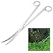 Faneli 25 cm Edelstahl Gebogene Spitze Schere für Aquarium Wasserpflanzen, Silber