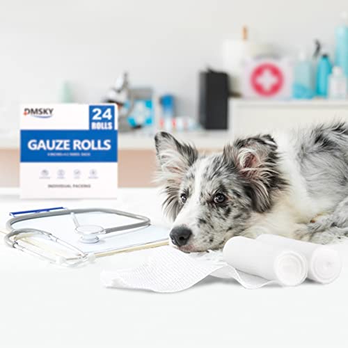 Gauze Rolls,24 Packs Of 4 Inches X 4.1 Yards, Latex-Free Conforming Stretch Gauze Bandage Roll, Non-Sterile Gauze Rolls And Medical Gauze Rolls, Super Soft Woven For Primary Wound Dressing Support #TOP4