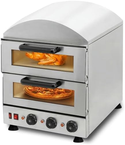 Horno eléctrico, horno comercial de doble capa, horno de cajón para horno, encimera de acero inoxidable, ideal para restaurantes y reuniones familiares