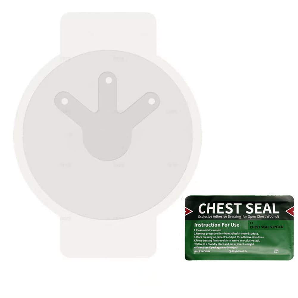 3er Pack Vent Chest Seal, Notfall-Trauma-Verband, Erste-Hilfe-Kit steril, Wundversorgung, EMS-Trauma-Kits Medizinischer Notfall-Okklusiv-Thorax-Verband