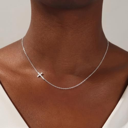 Goldegg 925 Sterling Silver Cross Necklace for Women 24 Inches — view 3