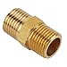 Oumefar 20 Pcs Brass Nipple 1/8 BSP Brass Hex Nipple Male External Thread Quick Connector Threaded Pipe Fitting Hexagon