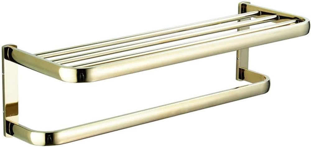 Towel Rails Gold Racks, Wall-Mounted Stands Metal Brass Household Bathroom Double Layer Bars Hardware Decoration Holder