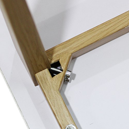 IDS Home Mid Century Modern Kitchen Dining Room Table Classic White Wooden Look Table Top Desk with Solid Metal Leg for 4/6 People, Home Office Leisure Coffee Table