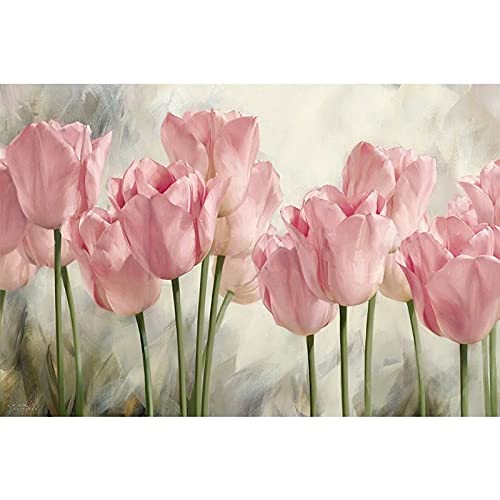 Kit Diamant Peinture Fleurs Roses XXL 70x140cm pour décoration maison