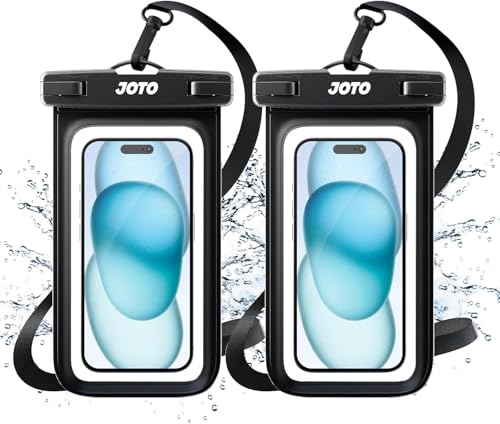 JOTO 防水ケース 2枚セット スマホ用 IPX8認証iPhone17/16/15/14/13/12 Pro Max Galaxy S24/S23 Ultra Pixel 8 Pro 対応 7インチまで 指紋認証対応 風呂 海 プール 釣り アウトドア 首掛け式 -2ブラック