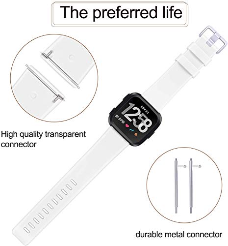 Pacote com 3 pulseiras de silicone macias compatíveis com Fitbit Versa 2/Fitbit Versa/Fitbit Versa L