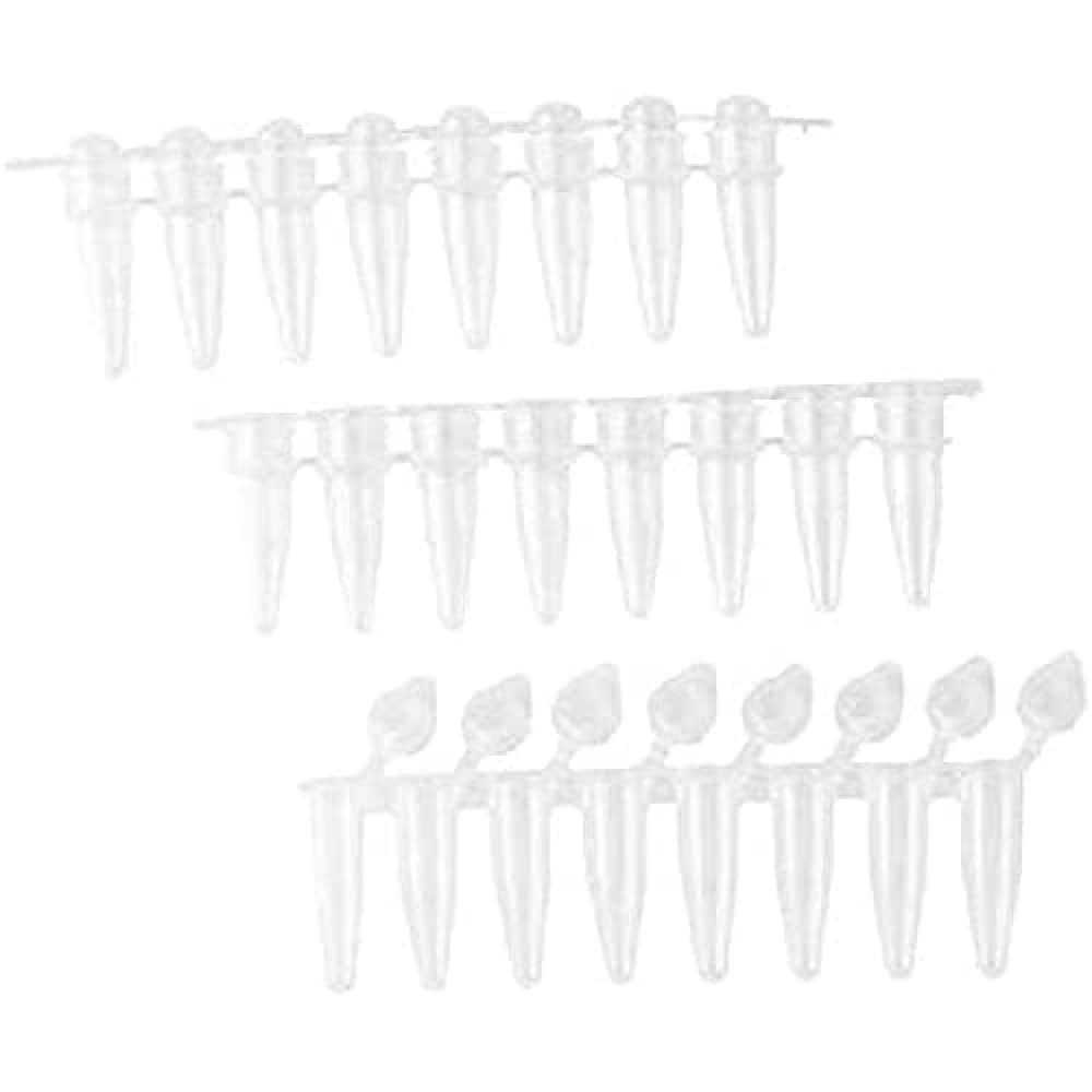 Neolab 7 5207 PCR - Tapa lisa curvada 0,2 ml Perfil, Tiras, Transparente (Pack de 125)