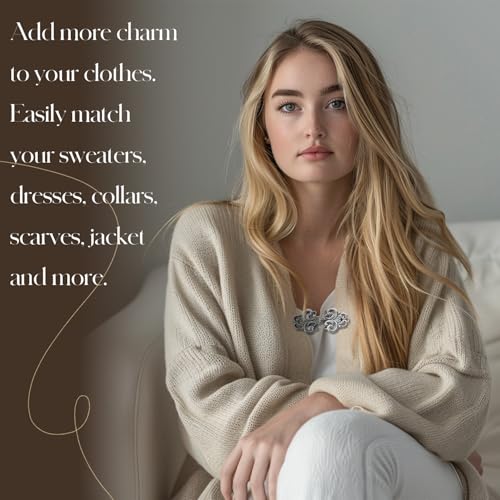 4-piece vintage sweater swirl cape cloak clips for dress retro cardigan shawl collar clasp dress shirt button clip for girl women