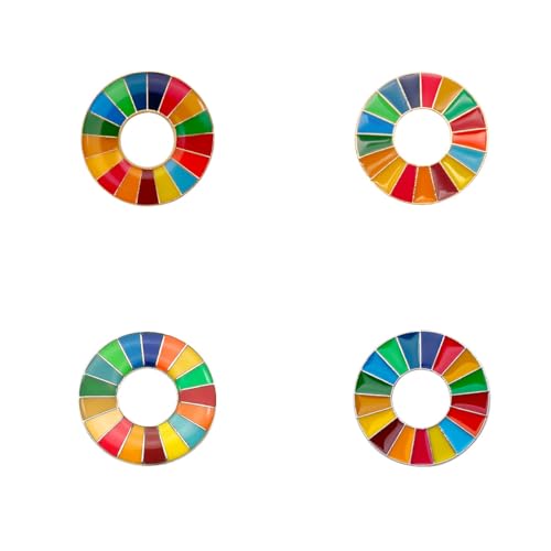 Image of BaronHong Sustainable Development Goals Brooch,United Nations SDGs Pin Badge,Rainbow Lapel Pin,Enamel Pin Decoration