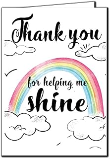 Thank You Card - Teacher, Teaching Assistant, Nursery Teacher - Thank You for Making me Shine K5