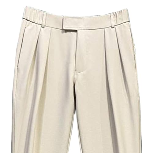Men's Harem Casual Dress Pants Ankle Cuffed Solid Colored Suit Pants Stylish Loose Fitting Work Pants​2