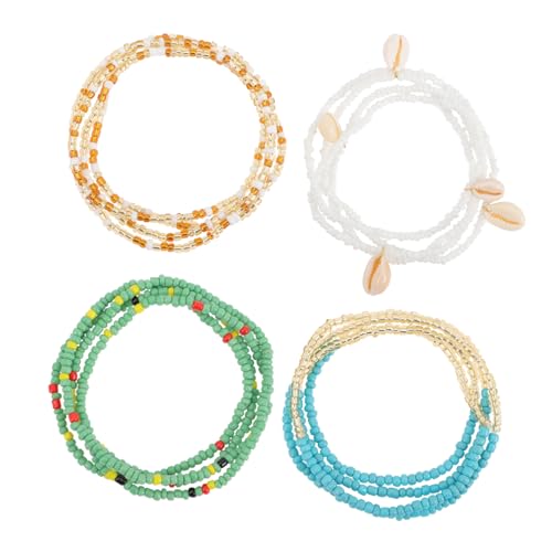 PACKOVE 4 Piezas cadena de cintura de playa de cuentas cadena del vientre cuenta de cintura praia acessorios de cintura para las mujeres accesorios de biquini Rosario