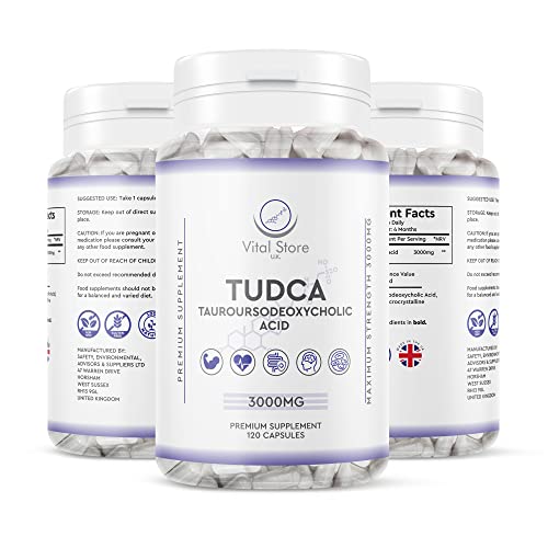 TUDCA 300mg - 120 Vegan Capsules (4 Month Supply) - Tauroursodeoxycholic Acid High Strength Supplement - Liver Support/Detox & Cleanse/Digestive Health