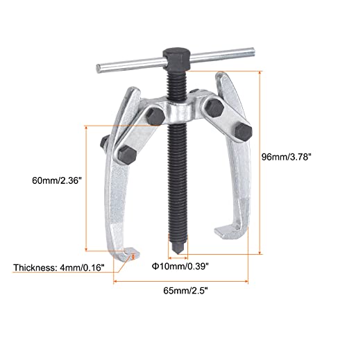 uxcell 2.5" 2-Jaw Gear Puller for Bearings, Pulleys Remove, High Carbon Steel Separate Lifting Device - Thumbnail 2