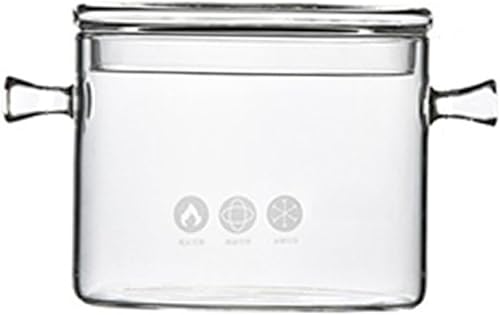 Olla de vidrio de borosilicato de 1 litro con tapa, juego de utensilios de cocina de vidrio grueso, olla transparente para pasta, fideos, sopa, Olla de vidrio de borosilicato de 1 litro con tapa, juego de utensilios de cocina de vidrio grueso, olla transparente para pasta, fideos, sopa,