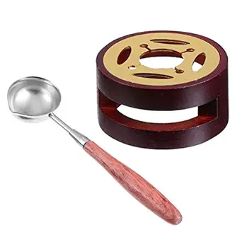 HEALLILY Wax Seal Stamp Set Vintage DIY Sealing Wax Melting Furnace with Spoon for Melting Wax Seal Sticks