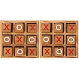 TOYANDONA 2 Pièces en Bois Tic- Tac- Toe Jeu en Bois Jeux de Famille Jeu D' Orteil- Famille