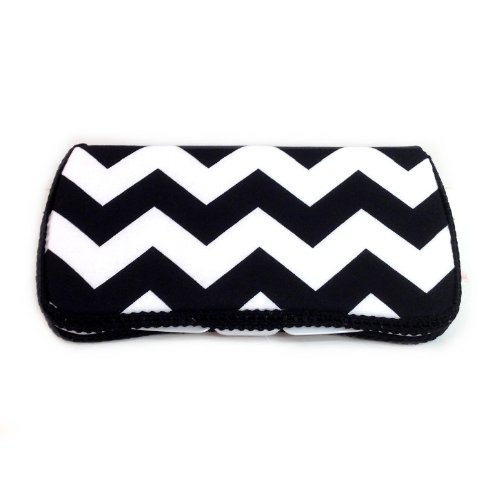 Black and white chevron baby wipes case for diaper bag