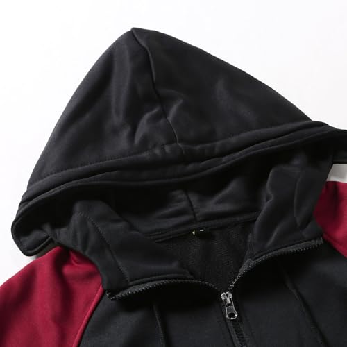 Hoodies for Men Tactical Sweatshirt Vintage Drawstring Hooded Long Sleeve Zip up Jacket Fashion Color Block Hoodies3