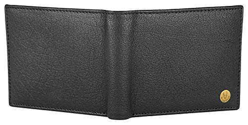 Image of WildHorn Black & Tan Leather Wallet for Men I Ultra Strong Stitching I 6 Card Slots I 2 Currency & 2 Secret Compartments I 1 Coin Pocket