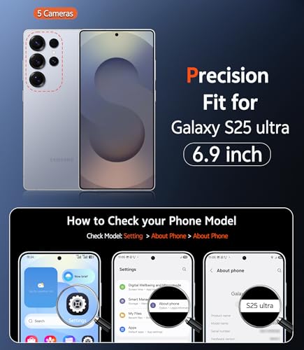 Image of FNTCASE for Samsung Galaxy S25-Ultra Case: Clear Magnetic Phone Cases with Screen Protector Compatible with Magsafe Slim Anti Yellowing Rugged Shockproof Protective Transparent Cell Cover (A-Clear)
