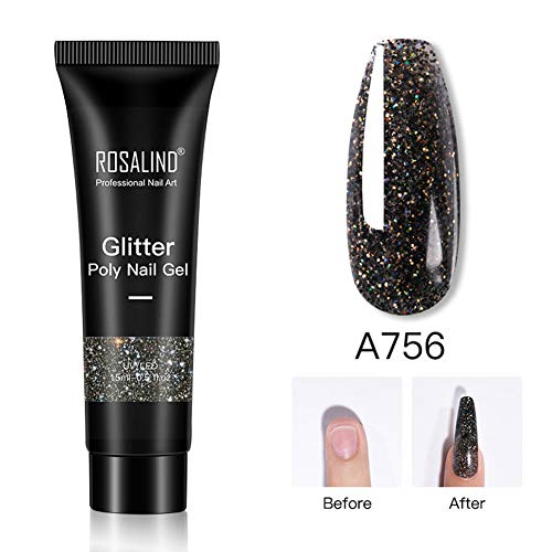 Surakey Glitzer Nagel Gel,15ml Glitter Nail Extension Gel,UV Farbgel Builder Gel Nagelverlängerung Gel für Nageldesign… – Bild 6