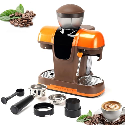 HWYYLXS Machine à Expresso 19 Bars, CafetièRe Semi-Automatique avec Broyeur, Porte-Filtre 58 Mm, RéServoir d'eau 800 ML, Commandes Tactiles Intelligentes, Usage Domestique Et Professionnel