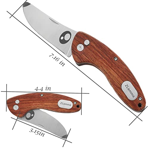 Zlemma Kids Pocket Folding Knife With Safety Rounded Tip, Made Of Japanese Stainless Steel And Rosewood, Children’s First Folding Knife With Sharp Blade #TOP6