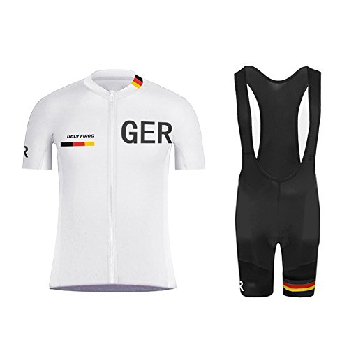 UGLY FROG Fahrradbekleidung Herren,Radtrikot Set im Sommer,Mehrfarbig Optional Atmungsaktives Radtrikot kurzärmliges Set und 20D-Gel Radsport-Polsterhosen für Mountainbiken und Rennradfahren