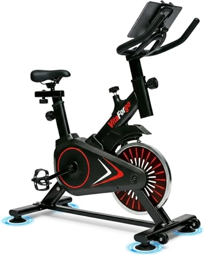 VitaForge Vélo d'appartement,Vélo d'exercice silencieux avec résistance magnétique réglable,Vélo fixe à domicile avec réglage...