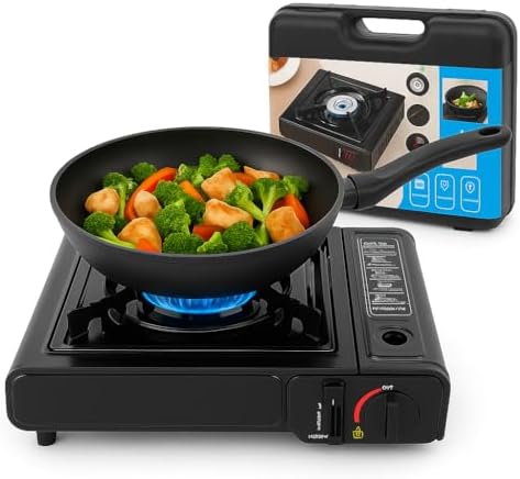 Hornillo de Gas Portátil con Maletín Cocina de Camping a Gas Buta...