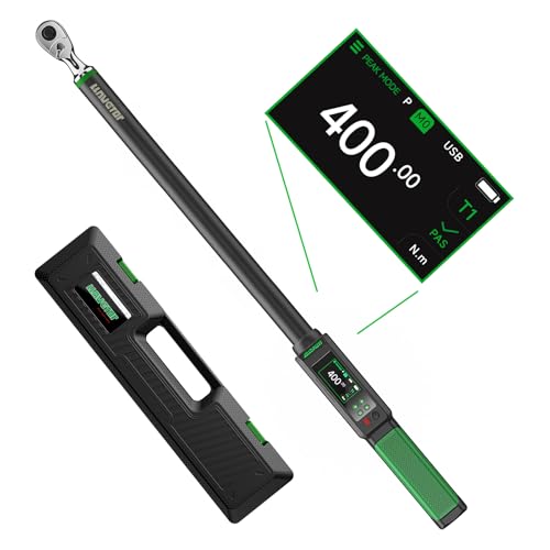 LLAVETOR Llave dinamométrica digital 1/2,20-400 N.m, ± 1% llave dinamométrica con zumbador e indicador LED para coche, moto y bicicleta