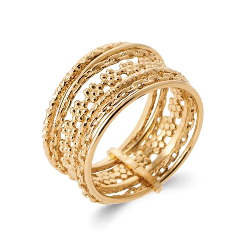 Bague en Plaqué Or 18 carats semainier 7 rangs, le bijou idéal des soirées branchées