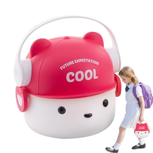Fiambreras para Niños Pequeños - 800ML Tarteras Aisladas Doble Capa Con Osito Adorable - Almacenamiento de Comida para Ensaladas Control Porciones Desayuno Preparación Comidas Colegio Guardería Viajes