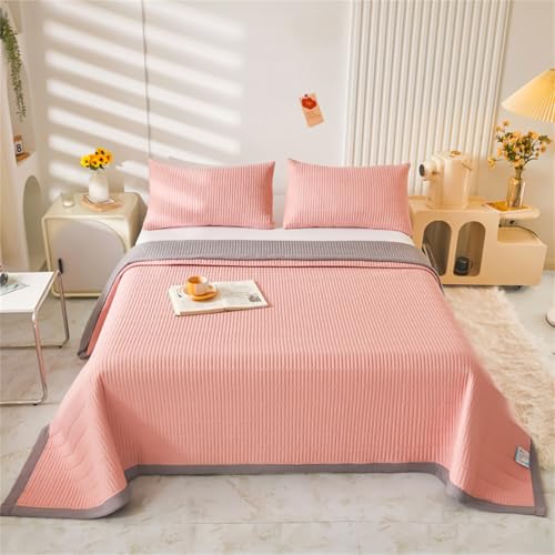 Highdi Couvre Lit Coton Lin Réversible, Dessus de Lit Patchwork Couleur Unie, Douceur Couvre Lit Matelassé, pour 1~2 Personnes Plaid Canape, pour Salon,...