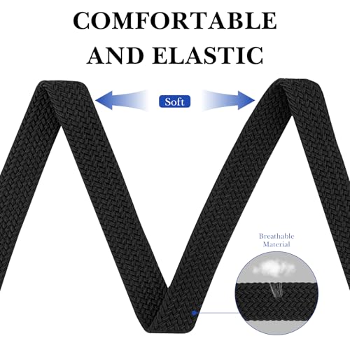 Linkidea Elastic Braided Kids Belt, Adjustable Buckle Black Belt for Girls3