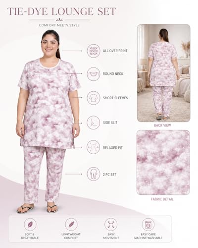 Image of In Love Women's All-Over Printed Cotton Plus Size Longline T-Shirt with Pockets