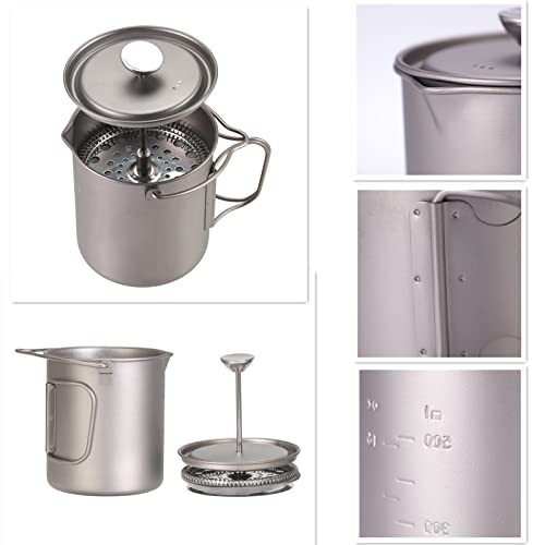 Bivouac 750Ml Titanium Cup Camping Press Coffee Pot Outdoor French Press Pot Camping Cup 750Ml Titanium Coffee Cup #TOP5