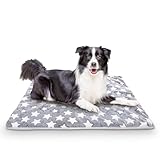 Nobleza Colchonetas para Perros de Franela, colchoneta de Cama para Mascotas Reversible (cálido y frío), colchoneta para Dormir para Mascotas Adecuada para Perros Grandes y pequeños, Gris, L100*W75CM