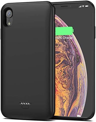 Battery Case for iPhone XR , 5000mAh Portable Protective Charging Case Extended Rechargeable Battery Pack for iPhone XR (6.1 inch) Charger Case-(Black)