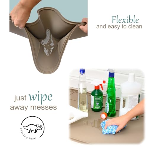 Image of The Original Under Sink Mat - Adjustable Silicone mat, Waterproof Under The Sink Bathroom Vanity Mat - 28 inch x 19 inch or smaller
