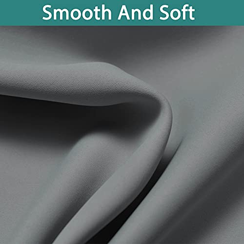 Image of Yakamok 100% Blackout Lined Panels, Thermal Insulated Blackout Curtains for Bedroom, Heat Blocking Drapes for Living Room(62Wx84L, Grey, 2 Panels)
