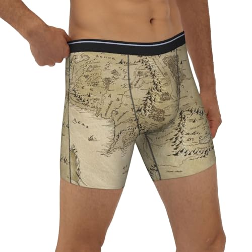 Middle Earth Map Men's Boxer Briefs, Mens Trunks Underwear Wicking-Breathable Underpants4