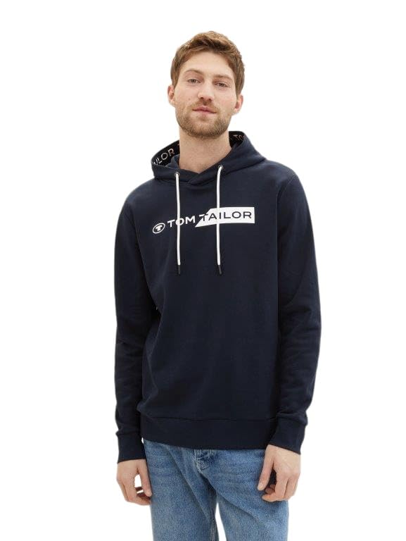 Sweat-shirt Tom Tailor haut de gamme en coton Sky Captain Blue pour homme exigeant