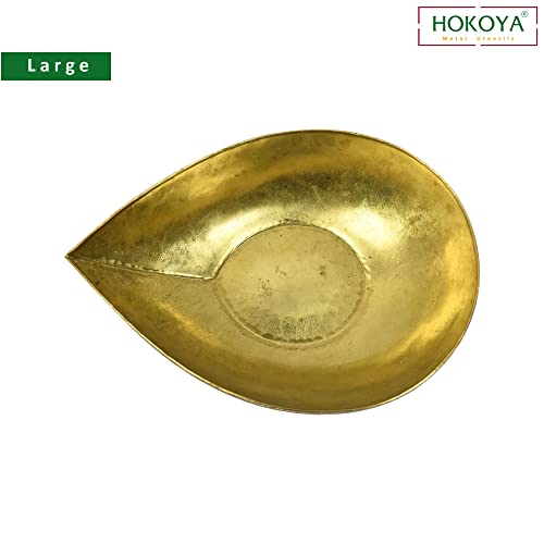Image of HOKOYA Pital Formal Diya Set, Brass Puja Lamp, Large, Set of 108